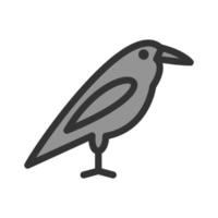 icono de línea llena de pájaro vector