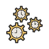 Time Management Filled Line Icon vector