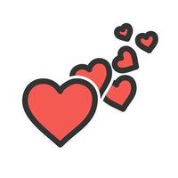 Hearts I Filled Line Icon vector