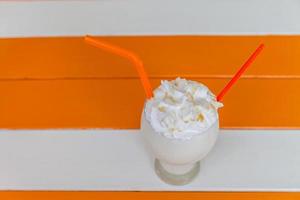 milk shake with whip cream photo