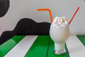 milk shake with whip cream photo