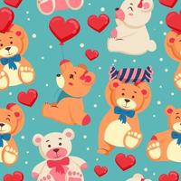 Teddy Bear Seamless Pattern vector