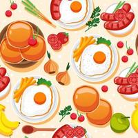 Breakfast Menu Seamless Pattern vector