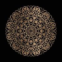 vector art of circular pattern in mandala shape for Henna, Mehndi, decoration. ethnic oriental style decorative illustration golden color