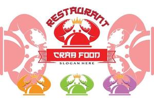 Red Crab Sea Animal Logo Vector, Seafood Making Ingredients, Illustration Design Suitable For Stickers, Screen Printing, Banners, Restaurant Companies vector