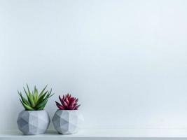 Concrete pot. Modern geometric concrete planter. photo