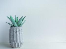 Concrete pot. Modern geometric concrete planter. photo