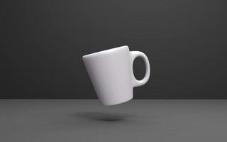 White mug mockup 3d rendered photo