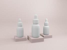 dropper bottle with white label 3D mockup photo