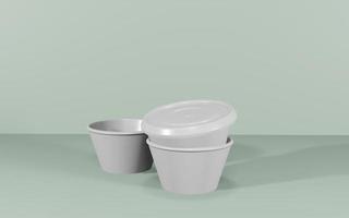paper bowl mockup 3D rendering photo