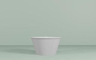 paper bowl mockup 3D rendering photo