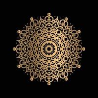 arte vectorial de patrón circular en forma de mandala para henna, mehndi, decoración. ilustración decorativa de estilo oriental étnico color dorado vector