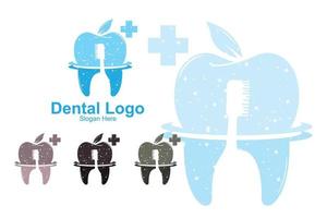 Dental Health Logo Vector, Keeping And Caring For Teeth, Design For Screen Printing, Company,Stickers,Background vector