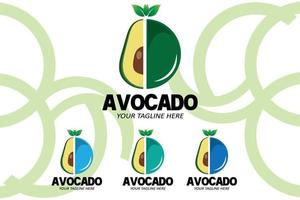 ilustración vectorial del logo de la fruta de aguacate fruta fresca en color verde, disponible en el mercado puede ser para jugo de fruta o para la salud corporal, diseño de serigrafía, pegatina, pancarta, compañía de frutas vector