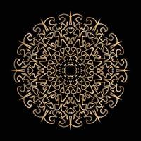 vector art of circular pattern in mandala shape for Henna, Mehndi, decoration. ethnic oriental style decorative illustration golden color