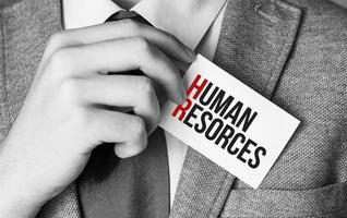 business card with text human resources. Business concept photo