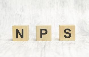 Close-up Of NPS Wooden Blocks on the black background photo