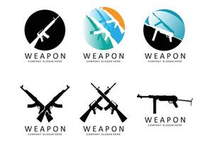 Automatic weapon logo vector icon. Battle weapons. Pistols, rifles. military and weapons illustration