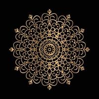 vector art of circular pattern in mandala shape for Henna, Mehndi, decoration. ethnic oriental style decorative illustration golden color