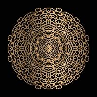 arte vectorial de patrón circular en forma de mandala para henna, mehndi, decoración. ilustración decorativa de estilo oriental étnico color dorado vector