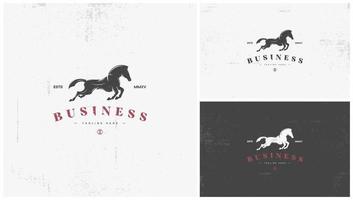 logo de caballo con ilustración corriendo vector