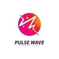 Pulse Wave  logo Vector. Creative Sound waves  logo concept design template vector