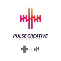 Creative Pulse logo Vector. Unique Sound waves  logo concept design template vector