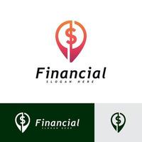 vector de concepto de diseño de logotipo de dinero. logotipo simple financiero o bancario