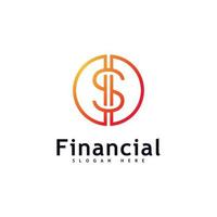 vector de concepto de diseño de logotipo de dinero. logotipo simple financiero o bancario