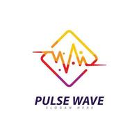 Pulse Wave  logo Vector. Creative Sound waves  logo concept design template vector