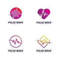 Set of Pulse Wave  logo Vector. Creative Sound waves  logo concept design template vector