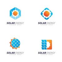 Sun energy logo design template. Creative Solar panel energy electric electricity logo vector