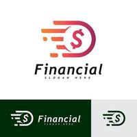 vector de concepto de diseño de logotipo de dinero. logotipo simple financiero o bancario