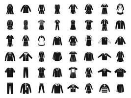 School uniform icons set simple vector. Formal general vector