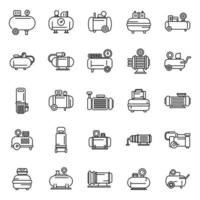 Compressor icons set outline vector. Air car vector