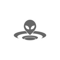 UFO icon logo design illustration vector