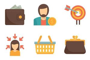 Buyer icons set flat vector isolated