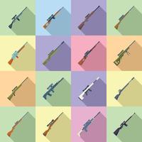 Sniper weapon icon flat vector. Army gun vector