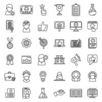 Experience icons set outline vector. Client satisfaction vector