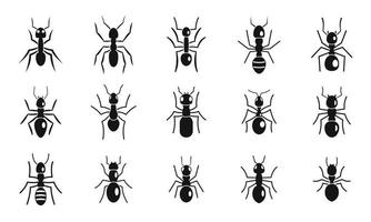 Cute ant icons set, simple style vector