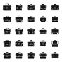 Briefcase icons set simple vector. Office bag vector
