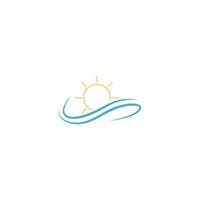 Water waves logo icon design template illustration vector