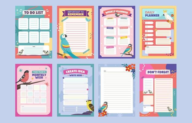 Set of Journal Birds Page Collection
