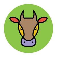 Trendy Cow Head vector