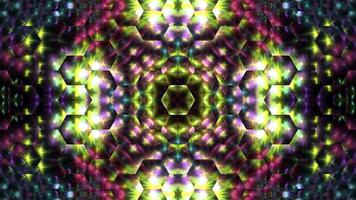 Kaleidoscope of fast moving background in hex pattern video