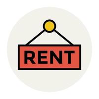 Trendy Rent Board vector