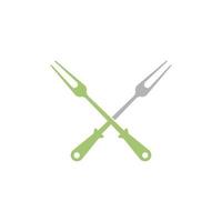 Fork icon logo flat design illustration vector