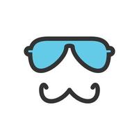 icono de línea llena de hombre hipster vector