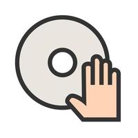 Music CD Filled Line Icon vector
