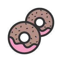 Doughnuts Filled Line Icon vector